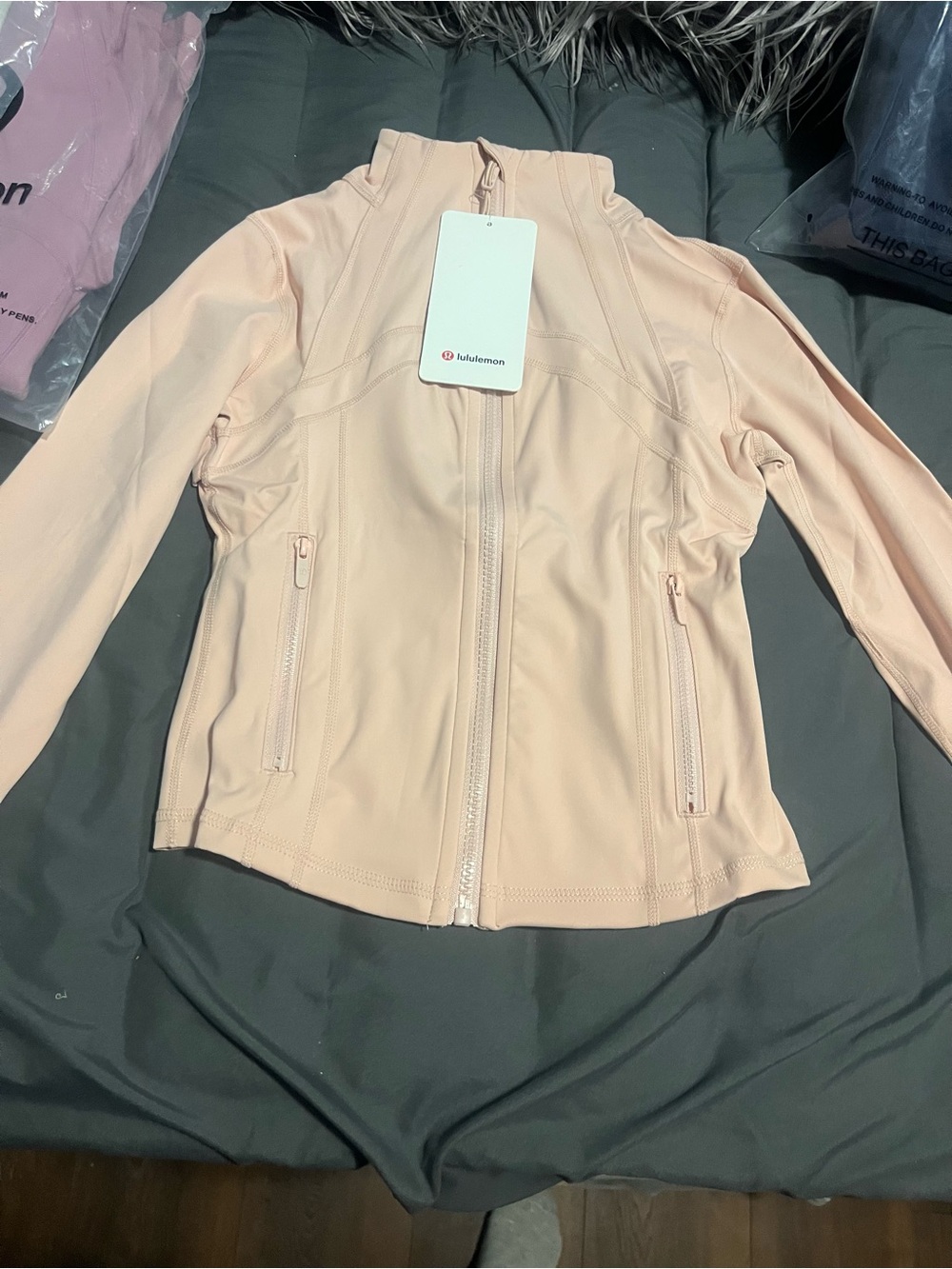 lululemon athletica Light Blush Zip-Up cropped jacket with shorts